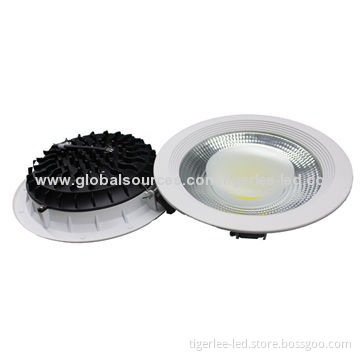 LED cob down light with 2800-6500K, 100 to 240V AC input voltages, CE, RoHS marks